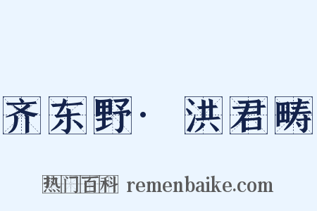 齐东野·洪君畴是什么意思的图片